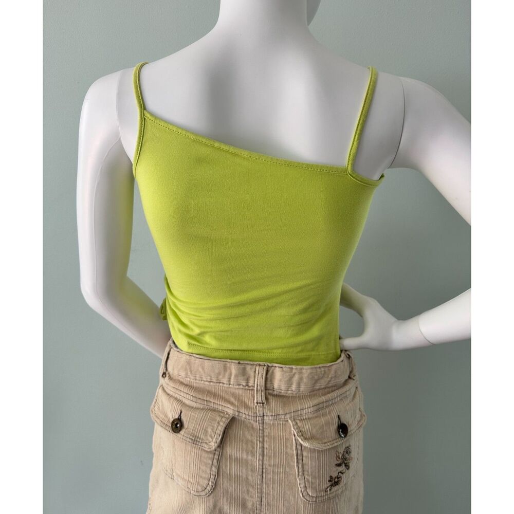 Vintage Y2k Lime Green Rhinestone Frog Baby Tee Tank Top size XS - Picture 2 of 6
